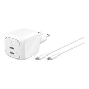 Belkin BoostCharge Pro 50W Dual Type-C GaN Charger White WCH019KQ1MWH-B6