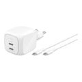 Belkin BoostCharge Pro 50W Dual Type-C GaN Charger White WCH019KQ1MWH-B6