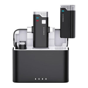SonicGear WLM 3000 Duo Wireless Clip-on Microphone with Charging Case WLM3000DUOBLK
