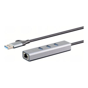 LinkQnet 3-Port USB 3.0 Hub with Gigabit LAN XF-U3CR01C