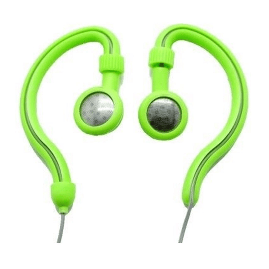 Geeko Innovate Hook On Ear Dynamic Stereo Earphones Green YESHSP-101-GRN