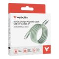 Verbatim 1.2m USB-C to USB-C 100W Sync and Charge Magnetic Cable Green 31855