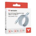 Verbatim 1.2m USB-C to USB-C 100W Sync and Charge Magnetic Cable Blue 31856