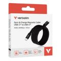 Verbatim 1.2m USB-C to USB-C 100W Sync and Charge Magnetic Cable Black 31863