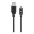 Goobay 3m Sync and Charge Super Speed USB-C to USB-A Charging Cable Black 73141