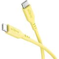 Goobay 1.5m USB-C to USB-C Silicone Charging Cable Yellow 77742