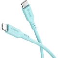 Goobay 1.5m USB-C to USB-C Silicone Charging Cable Turquoise 77744