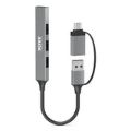 Port Designs 4-ports 480 Mbps Slim Multi USB Hub Silver 900160
