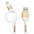 Adam Elements PeAk Duo II 2-in-1 USB to Lightning Cable 20cm Gold ACBAD20DMBRPGD