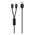 Amplify 1.2m Linked Series 60W USB to 2x USB-C Braided Cable Black AM-30005-BK