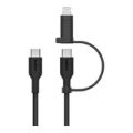 Belkin BoostCharge Pro 2-in-1 Type-C with Lightning Connector USB Cable 1.5m Black CAC003HQ1.5MBK