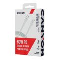 Canyon 1m OnWire 60CL Charge and Sync Braided Charging Cable White CND-CCAP60AB10W