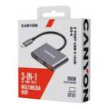 Canyon DS-4 3-in-1 Type-C Hub Grey CNS-TDS4