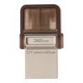 Kingston Technology DataTraveler microDuo OTG 32GB USB Type-A 2.0 Brown USB Flash Drive DTDUO/32GB