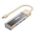 Unitek 4-in-1 USB-C Hub with 4-port USB-A Bi-Directional Hub with Detachable Cable Beige H1319ACL01