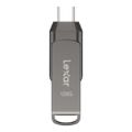 Lexar JumpDrive Dual Drive D400 128GB Type-C Flash Drive Grey LJDD400128G-BNQNG