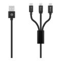 Pro Bass On The Go 3-in-1 1m Multi Charging Cable Black PB-PDQ003-BK