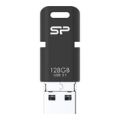 Silicon Power Mobile C50 128GB USB Type-C Micro B and Type-A USB 3.1 Black USB Flash Drive SP128GBUC3C50V1K