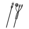 Volkano Weave Series 1m Braided 100W 5-in-1 Charge and Data Cable Black VK-20240-BK