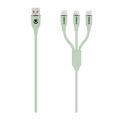 Volkano Flexi Series 3-in-1 Charging Cable 1.5m Green VK-20271-GR