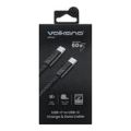 Volkano Weave Series 60W Type-C Male to Male Cable 1.2m Black VK-30260-BK